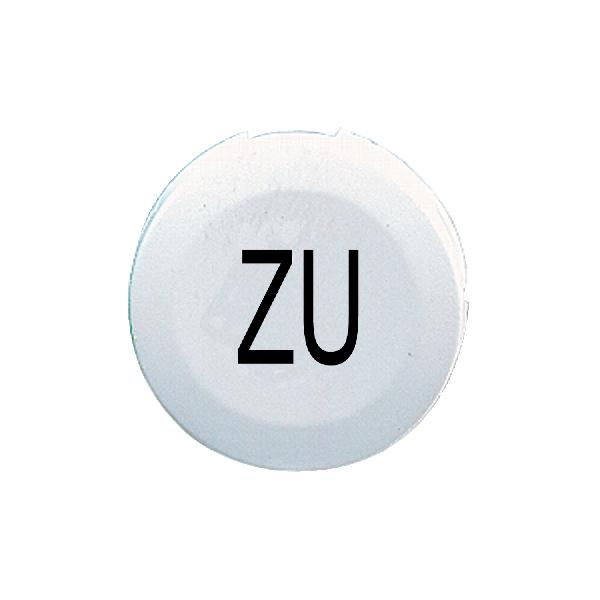white cap marked ZU for circular non illuminated pushbutton Ø16