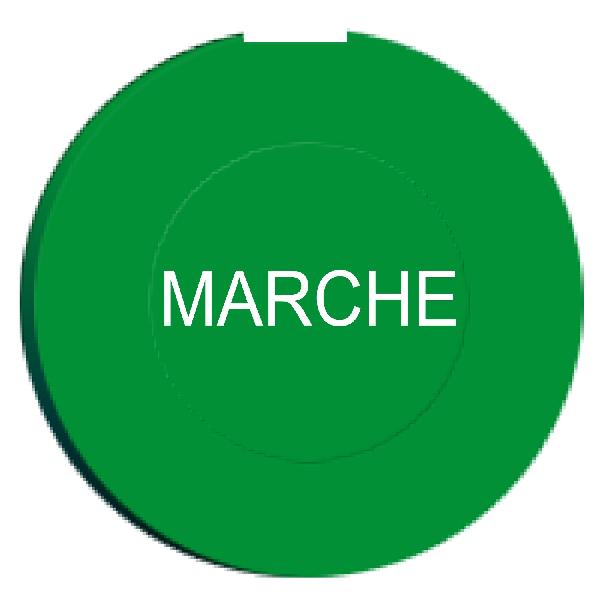 capsule lisse MARCHE vert pour poussoir rond diam 16