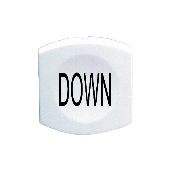 white cap marked DOWN for square non illuminated pushbutton Ø16