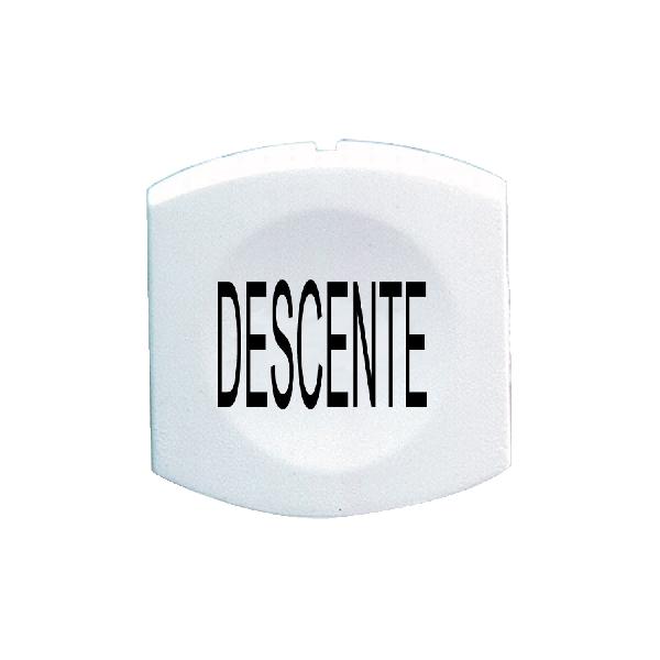 white cap marked DESCENTE for square non illuminated pushbutton Ø16