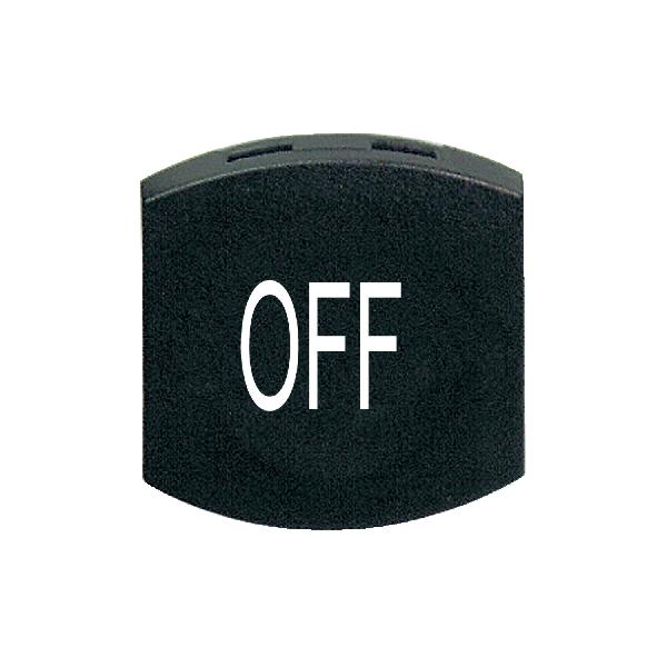 black cap marked OFF for square non illuminated pushbutton Ø16