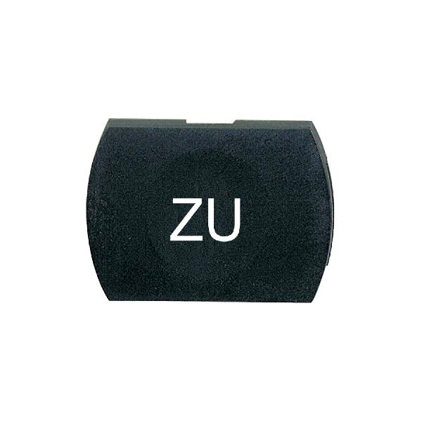 black cap marked ZU for rectangular non illuminated pushbutton Ø16