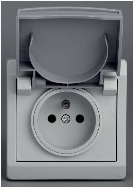 PC 2P+T NF GRIS ENCASTRE