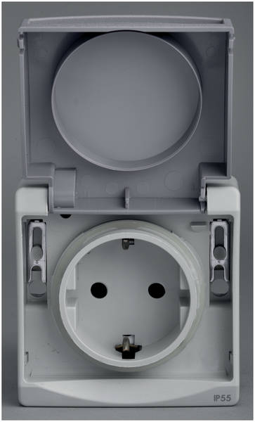 PC 2P+T VDE GRIS ENCASTRE
